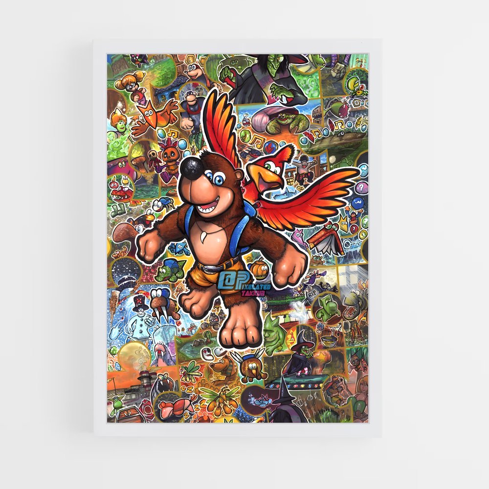 Poster Banjo's Adventure – affiche Super Smash Bros (vue 3)